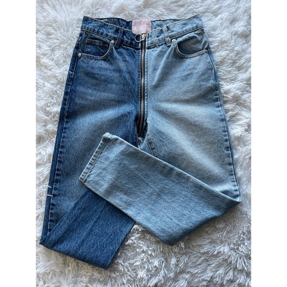 REVICE Women's Wraparound Zip Two Tone Denim Jeans Size 27 - Picture 9 of 9